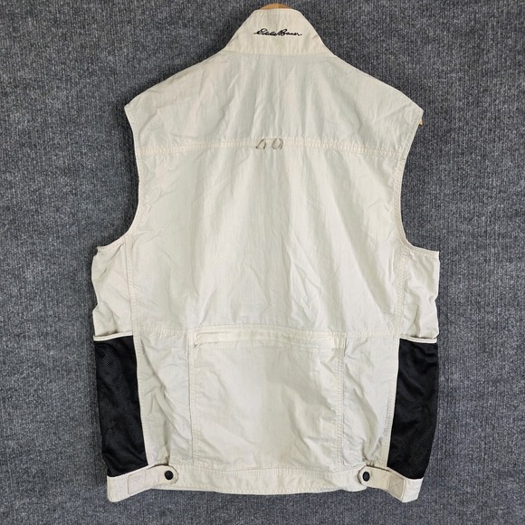 Eddie Bauer Utility Vest Men's Large Tan Safari Fishing Travel Multi Pocket 2007 - Picture 4 of 13